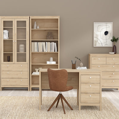Madrid Desk 3 Drawers in Jackson Hickory Oak – FTG, view 6