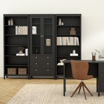 Madrid Bookcase in Black – FTG, view 5