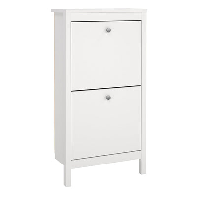 Madrid Shoe Cabinet 2 Flip Down Doors White – FTG