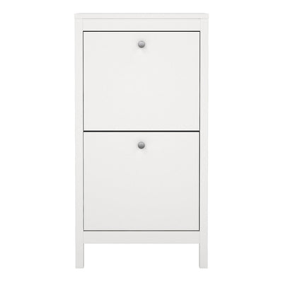 Madrid Shoe Cabinet 2 Flip Down Doors White – FTG, view 2