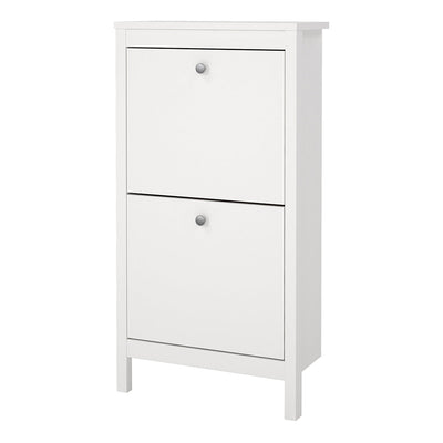 Madrid Shoe Cabinet 2 Flip Down Doors White – FTG, view 3