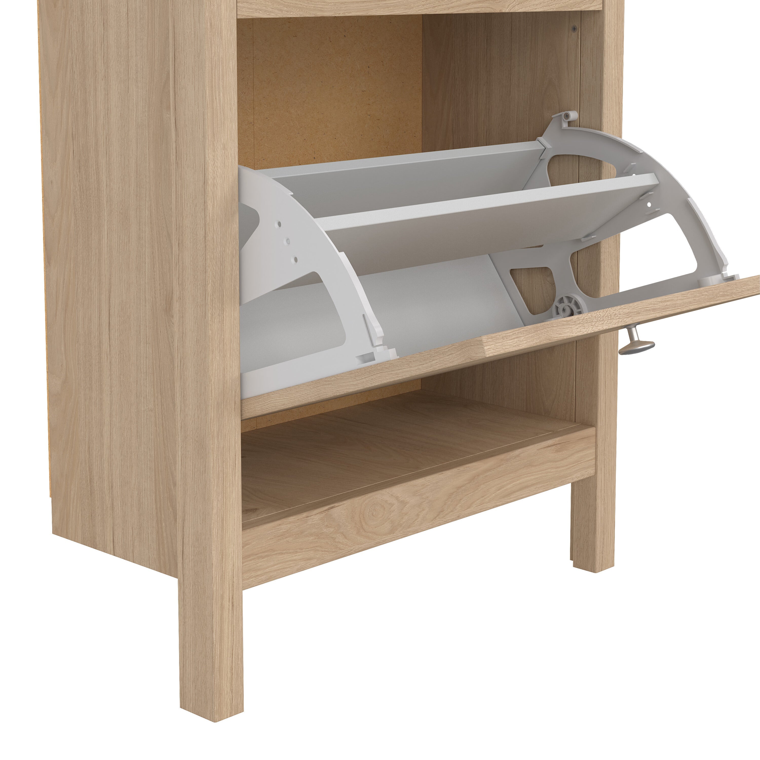 Madrid Shoe Cabinet 2 Flap Doors in Jackson Hickory Oak – FTG, view 10
