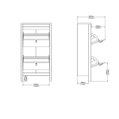 Madrid Shoe Cabinet 2 Flap Doors in Jackson Hickory Oak – FTG, view 12