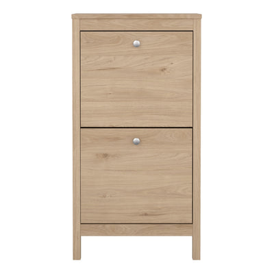Madrid Shoe Cabinet 2 Flap Doors in Jackson Hickory Oak – FTG, view 2