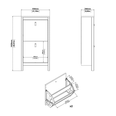Madrid Shoe Cabinet 2 Flip Down Doors in Cashmere – FTG, view 10
