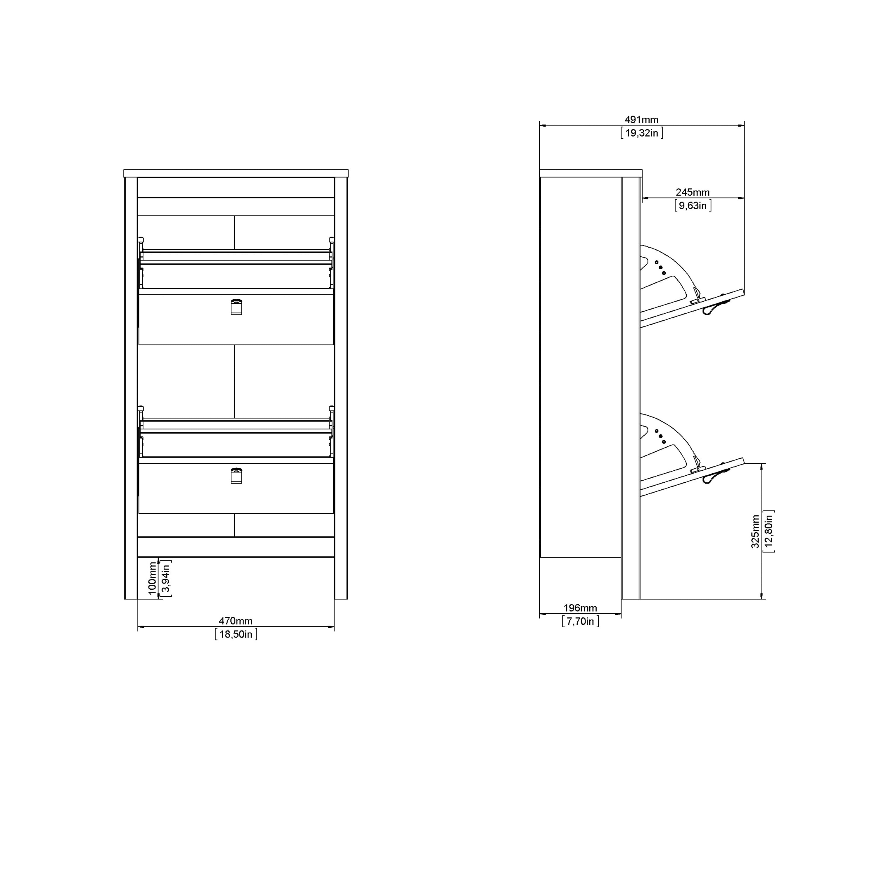 Madrid Shoe Cabinet 2 Flip Down Doors in Cashmere – FTG, view 11