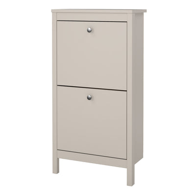 Madrid Shoe Cabinet 2 Flip Down Doors in Cashmere – FTG, view 3