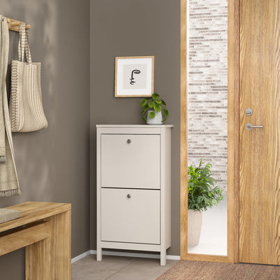 Madrid Shoe Cabinet 2 Flip Down Doors in Cashmere – FTG, view 6