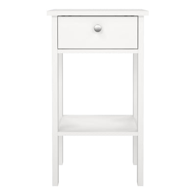 Madrid Bedside Table with 1 Drawer in White – FTG, view 2