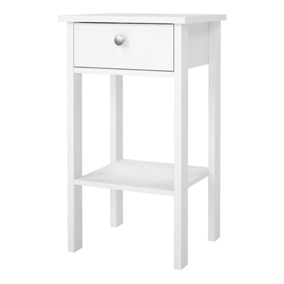 Madrid Bedside Table with 1 Drawer in White – FTG, view 3