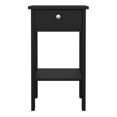 Madrid Bedside Table with 1 Drawer in Matt Black – FTG, view 2