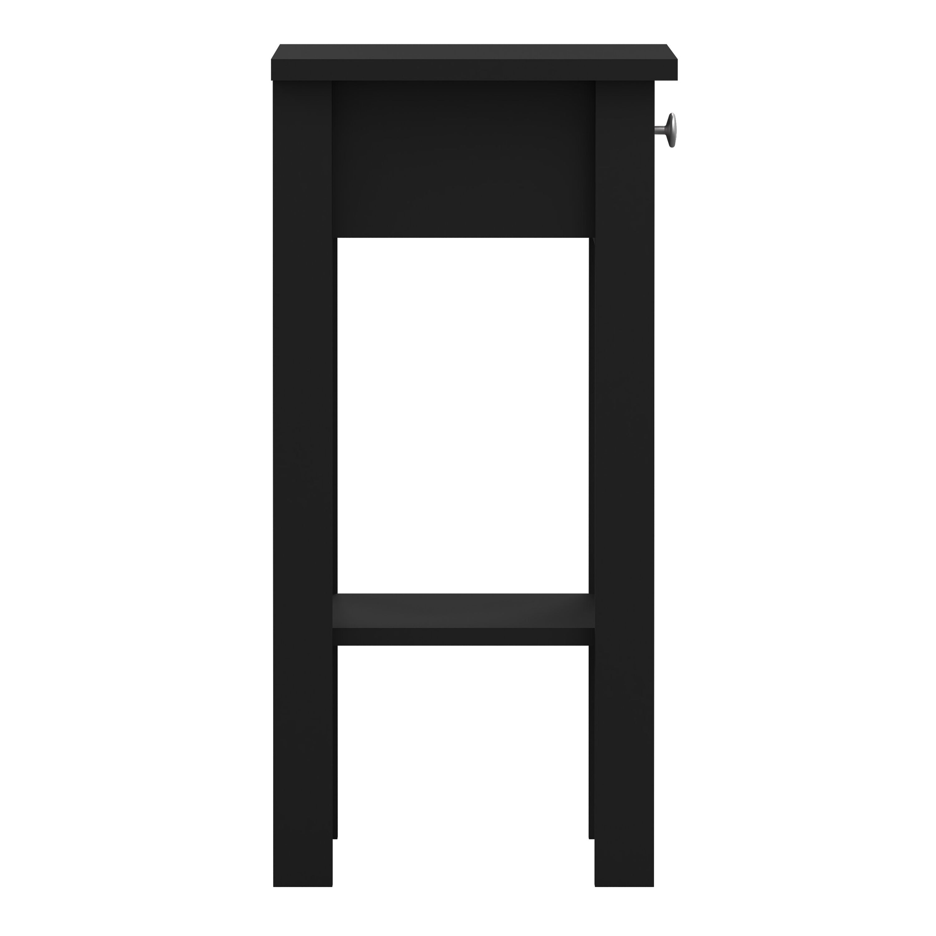 Madrid Bedside Table with 1 Drawer in Matt Black – FTG, view 4
