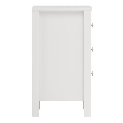 Madrid Bedside Table 3 Drawers in White – FTG, view 4