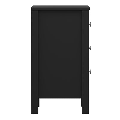 Madrid Bedside Table 3 Drawers in Matt Black – FTG, view 4