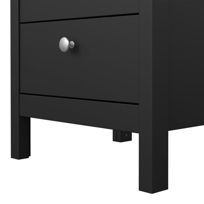 Madrid Bedside Table 3 Drawers in Matt Black – FTG, view 9