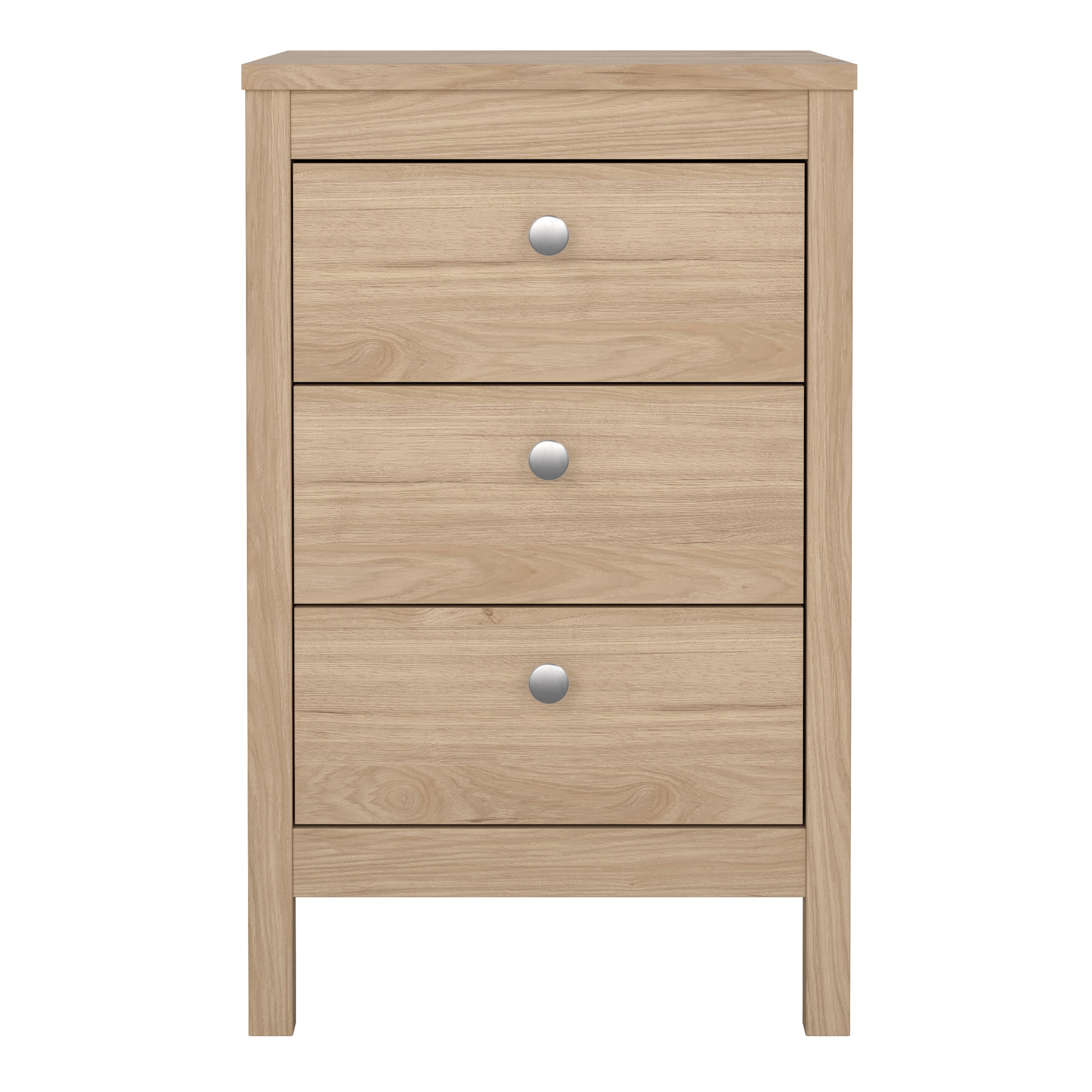 Madrid Bedside Table 3 Drawers in Jackson Hickory Oak – FTG, view 2