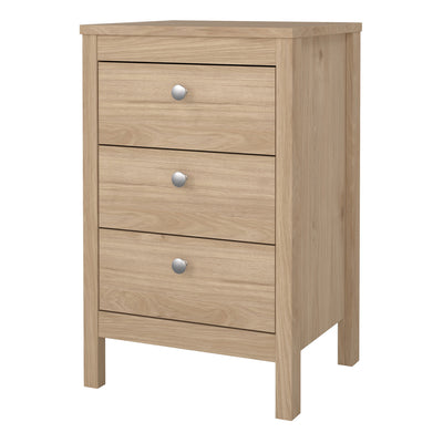 Madrid Bedside Table 3 Drawers in Jackson Hickory Oak – FTG, view 3