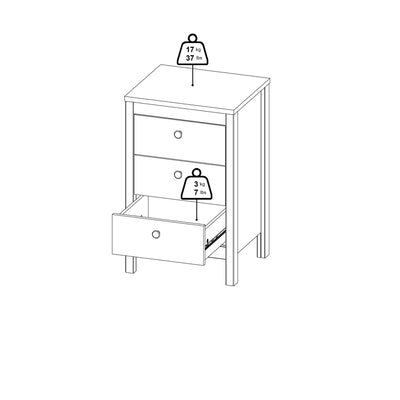 Madrid Bedside Table 3 Drawers in Cashmere – FTG, view 11