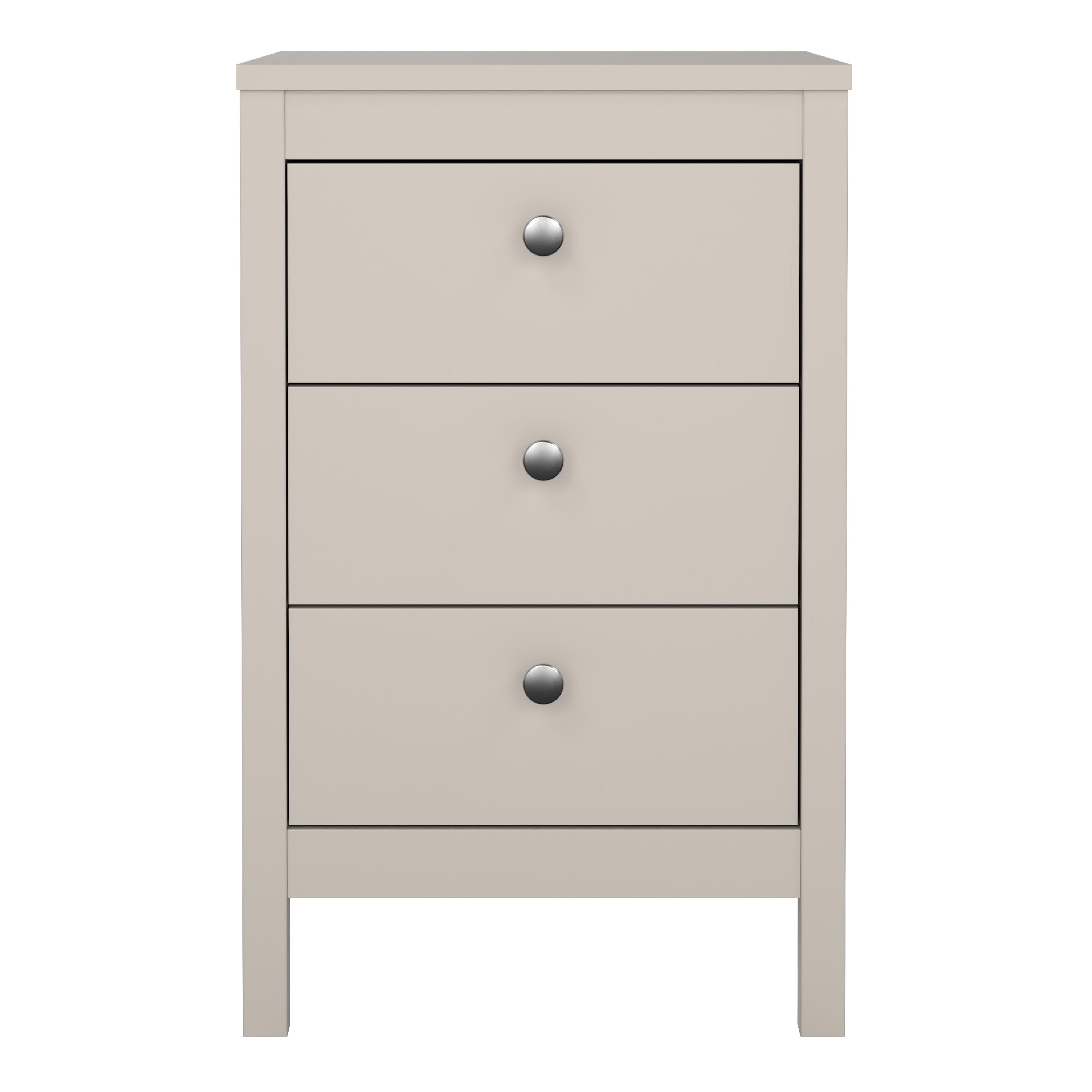 Madrid Bedside Table 3 Drawers in Cashmere – FTG, view 2