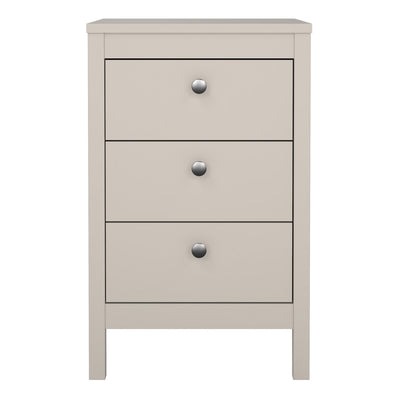 Madrid Bedside Table 3 Drawers in Cashmere – FTG, view 2