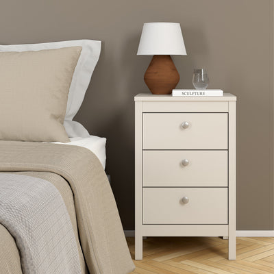 Madrid Bedside Table 3 Drawers in Cashmere – FTG, view 6