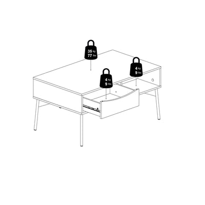 Fur Coffee Table with 1 Drawer in Grey and White – FTG, view 13