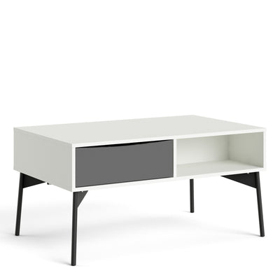 Fur Coffee Table with 1 Drawer in Grey and White – FTG