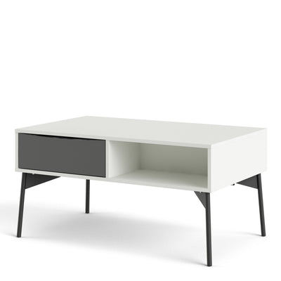 Fur Coffee Table with 1 Drawer in Grey and White – FTG, view 3
