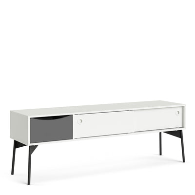 Fur TV Unit 2 Sliding Doors, 1 Drawer Grey and White – FTG
