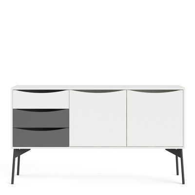 Fur Sideboard 2 Doors, 3 Drawers Grey and White – FTG, view 2