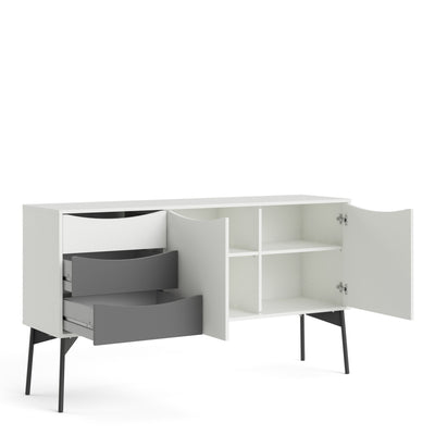 Fur Sideboard 2 Doors, 3 Drawers Grey and White – FTG, view 3
