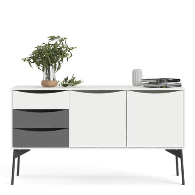 Fur Sideboard 2 Doors, 3 Drawers Grey and White – FTG, view 5