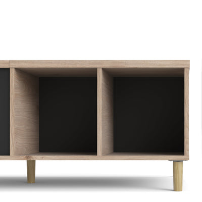 Rome Coffee Table with Sliding Top in Jackson Hickory Oak and Matt Black – FTG, view 11