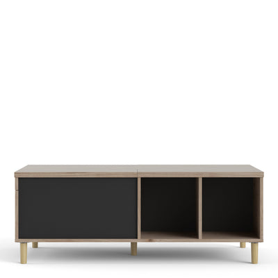 Rome Coffee Table with Sliding Top in Jackson Hickory Oak and Matt Black – FTG, view 2