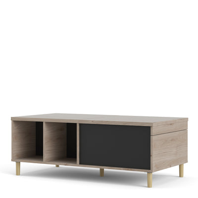 Rome Coffee Table with Sliding Top in Jackson Hickory Oak and Matt Black – FTG, view 4
