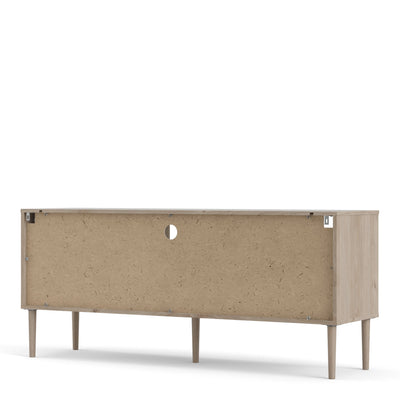 Rome TV Unit 2 Sliding Doors Oak and Matt White – FTG, view 4