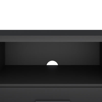 Media TV Unit with 2 Doors 1 Drawer 147cm Black – FTG, view 9