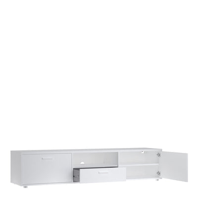Media TV Unit with 2 Doors 1 Drawer 177cm White – FTG, view 5