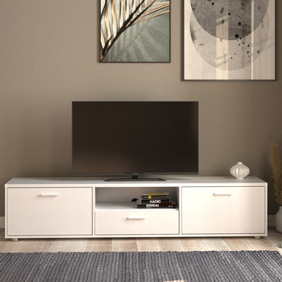 Media TV Unit with 2 Doors 1 Drawer 177cm White – FTG, view 6