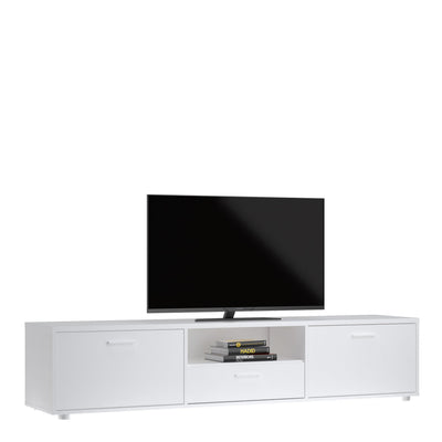 Media TV Unit with 2 Doors 1 Drawer 177cm White – FTG, view 7