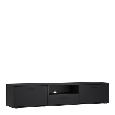 Media TV Unit with 2 Doors 1 Drawer 177cm Black – FTG