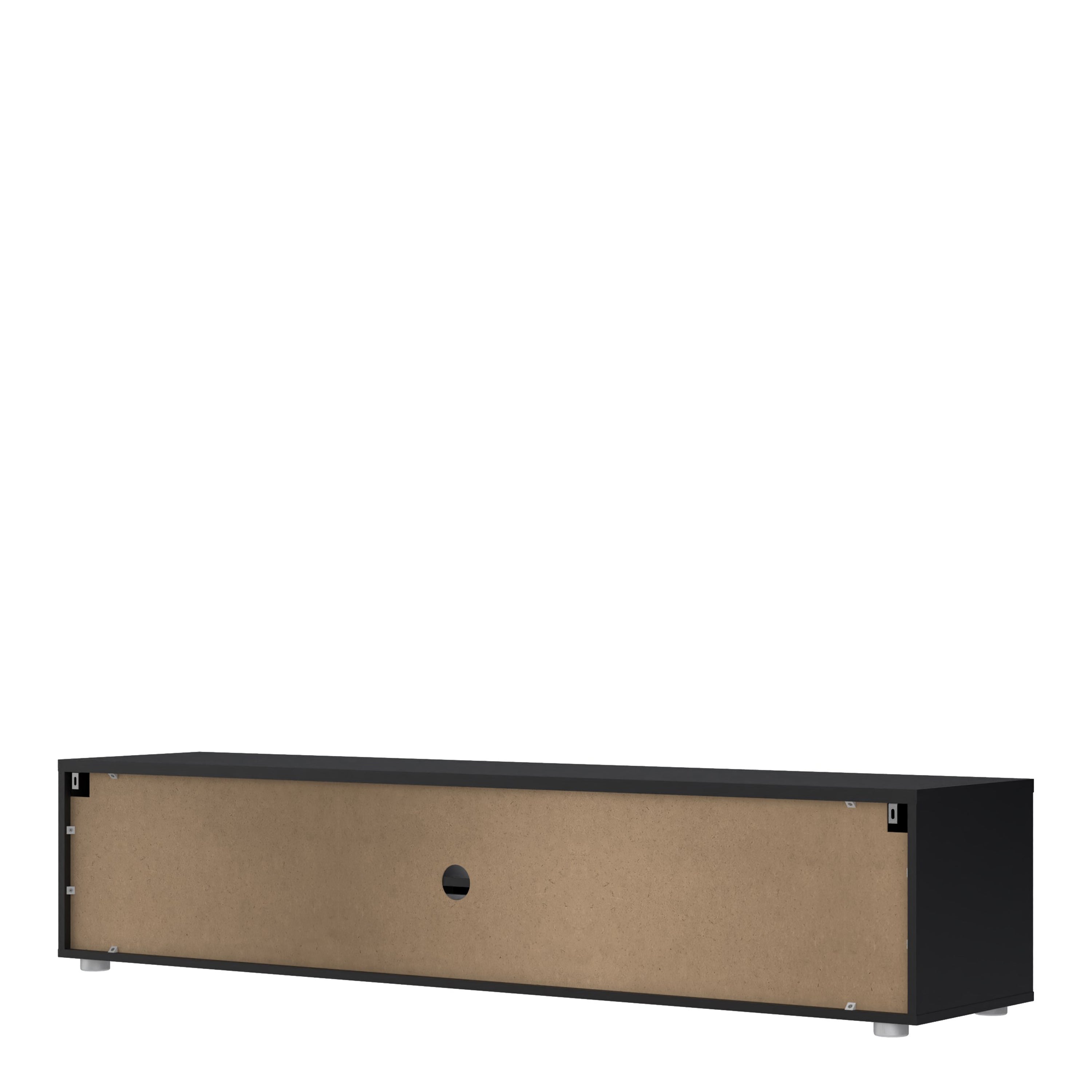 Media TV Unit with 2 Doors 1 Drawer 177cm Black – FTG, view 4