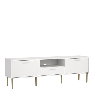Media TV Unit with 2 Doors 1 Drawer in White – FTG