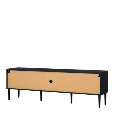 Media TV Unit with 2 Doors 1 Drawer in Black – FTG, view 4