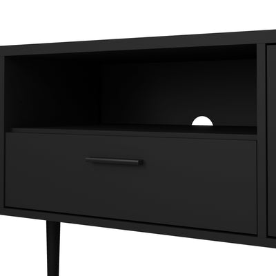 Media TV Unit with 2 Doors 1 Drawer in Black – FTG, view 8