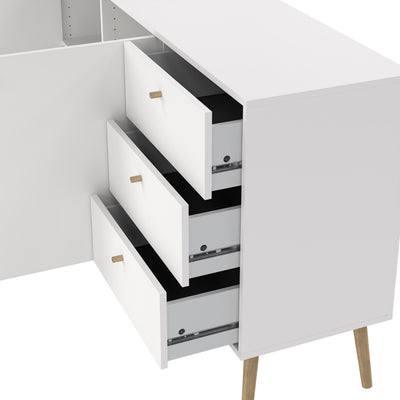 Cumbria Sideboard 2 Doors + 3 Drawers White – FTG, view 2