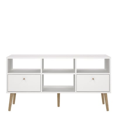 Cumbria TV-Unit 2 Drawers White – FTG, view 2