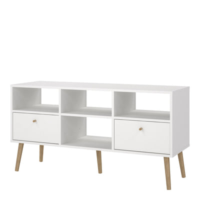 Cumbria TV-Unit 2 Drawers White – FTG, view 3