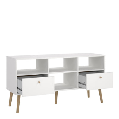 Cumbria TV-Unit 2 Drawers White – FTG, view 5