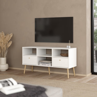 Cumbria TV-Unit 2 Drawers White – FTG, view 7